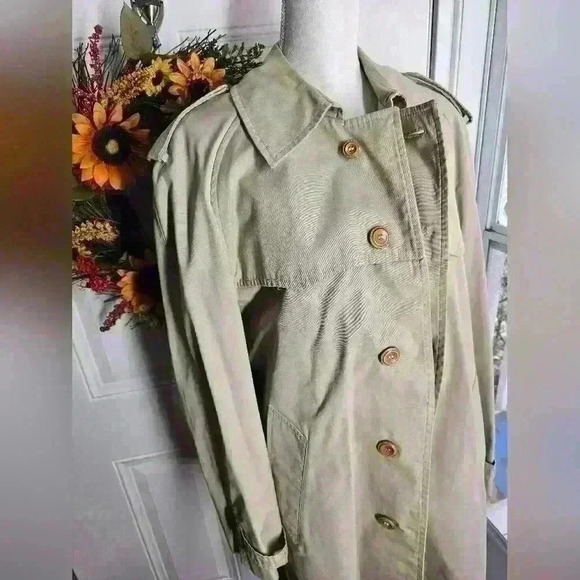 Vintage Mens Smuggler coat jacket Trench Coat khaki size 40 - Picture 3 of 4